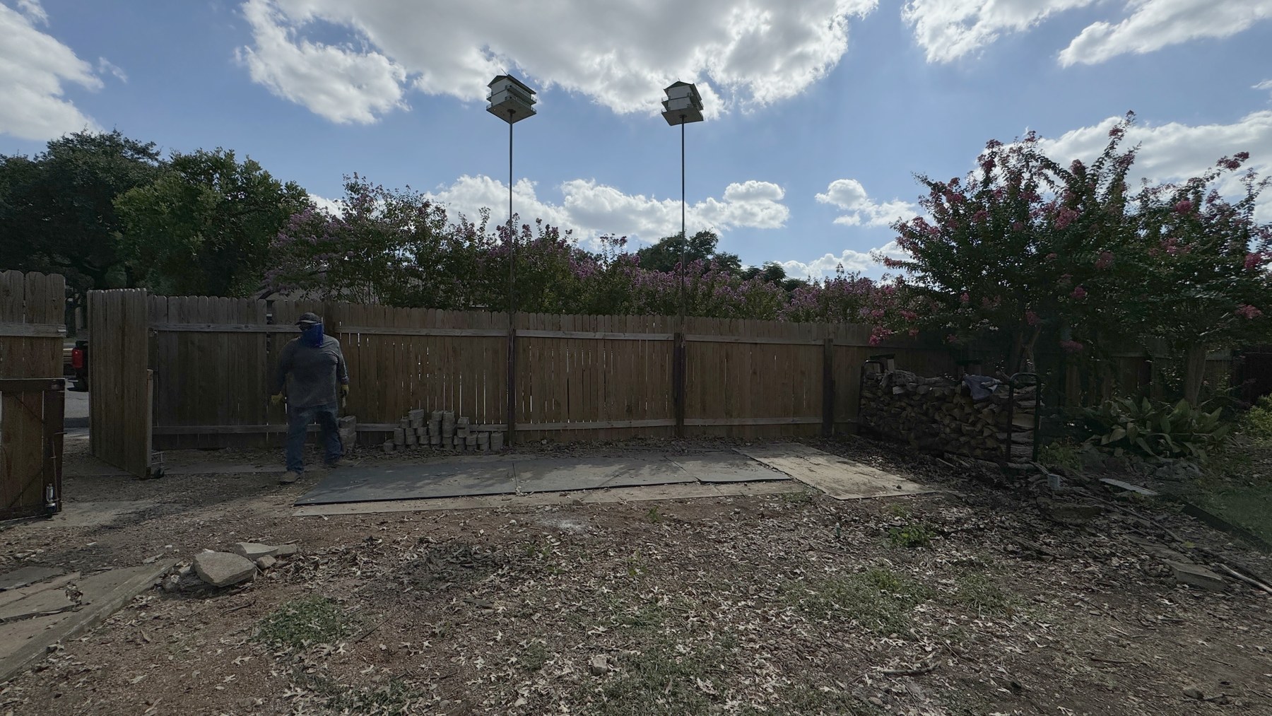 Backyard after the carport was fully removed